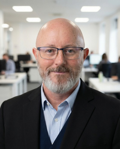 Professional AI headshot example created by HeadshotPro - male business portrait